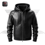 MEN'S HOODED LEATHER JACKET