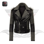 WOMEN'S STUDDED LEATHER JACKET
