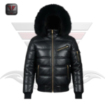 WOMEN'S PUFFER LEATHER JACKET