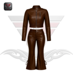WOMEN'S CROPPED LEATHER TRACKSUIT