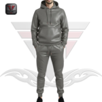 MEN'S SLIM FIT LEATHER TRACKSUIT