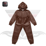 WOMEN'S STREET STYLE LEATHER TRACKSUIT