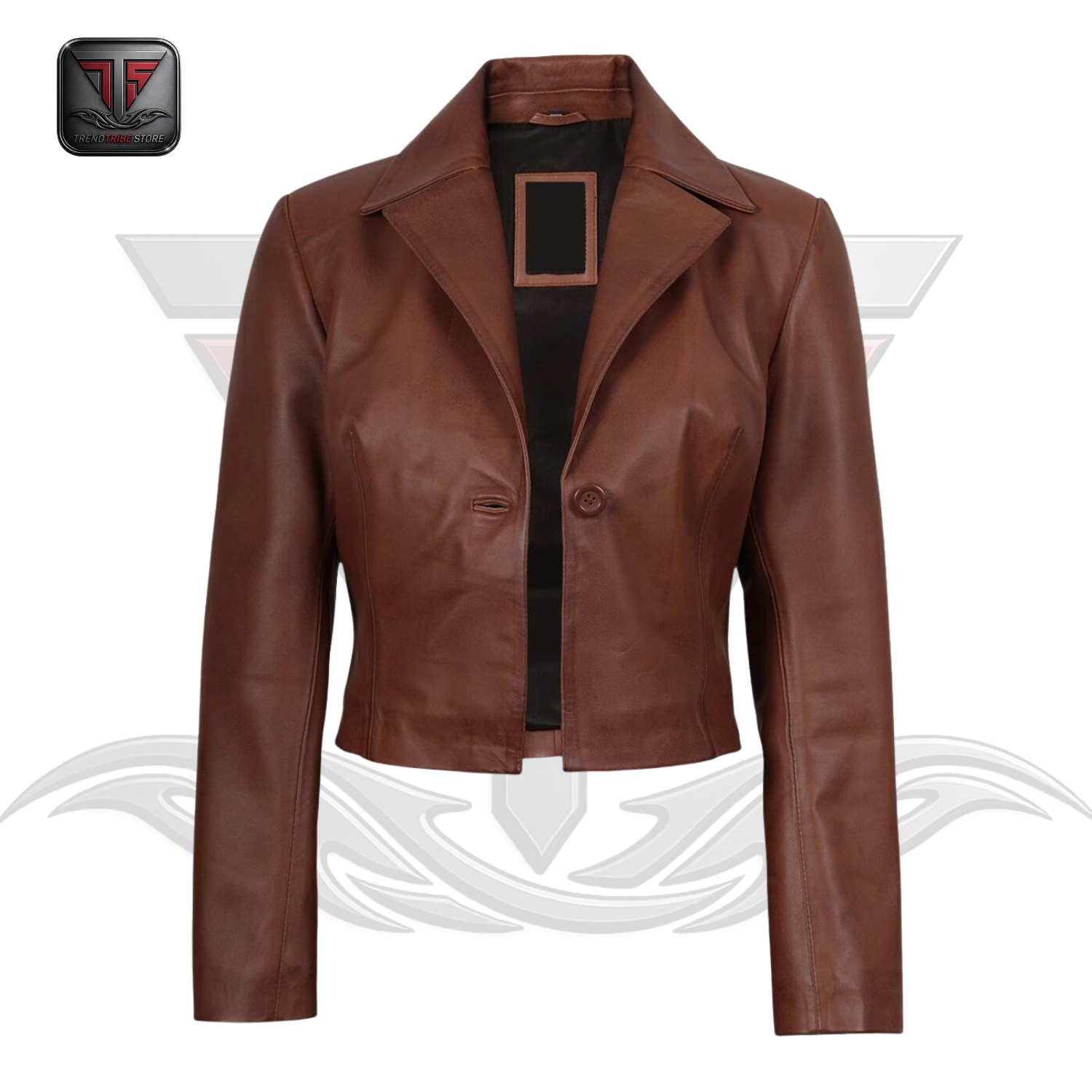 3 WOMEN'S CROPPED LEATHER JACKET - Image 1