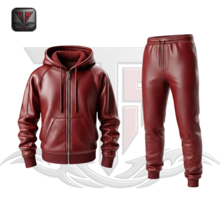 MEN'S HOODED LEATHER TRACKSUIT