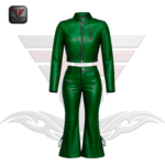 WOMEN'S CROPPED LEATHER TRACKSUIT