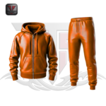 WOMEN'S ZIP-UP LEATHER TRACKSUIT