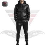 MEN'S SLIM FIT LEATHER TRACKSUIT