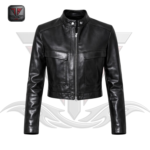 WOMEN'S CROPPED LEATHER JACKET