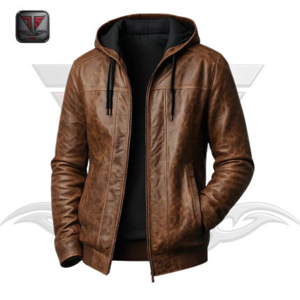 MEN'S HOODED LEATHER JACKET