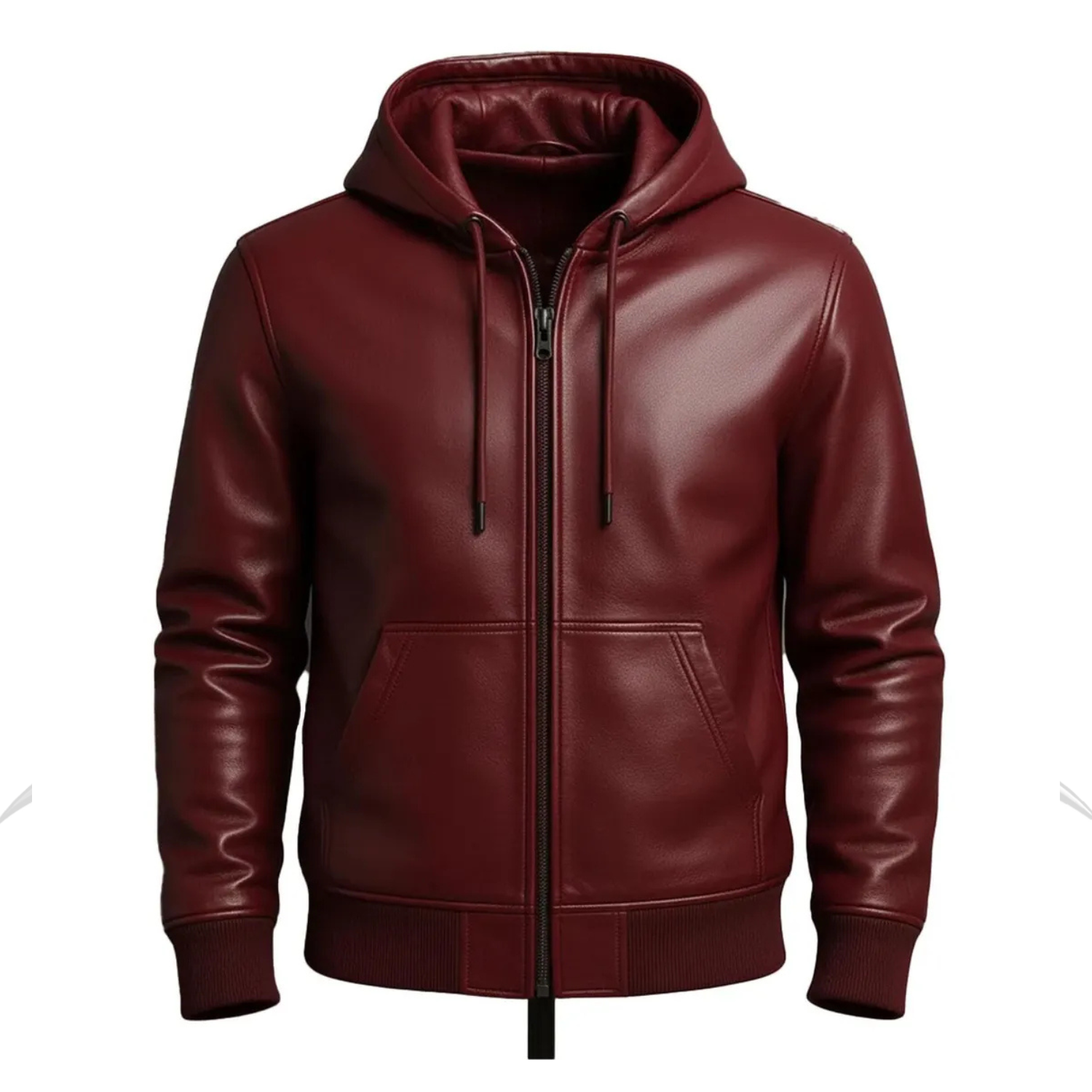9 MEN'S HOODED LEATHER JACKET - Image 1